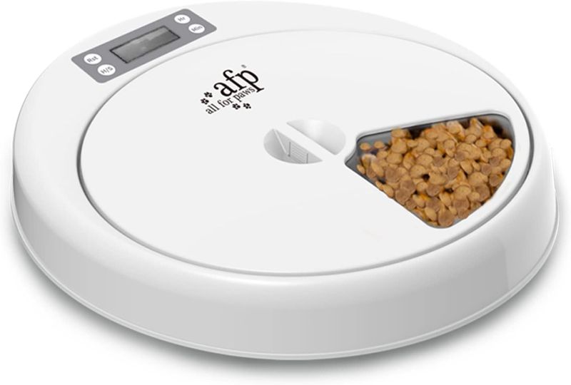 Photo 1 of 5 Meal Automatic Pet Feeder for Dogs and Cats with Timer, Slow Feeding Portion Control Wet Dry Food Dispenser, BPA-Free, Dishwasher Safe