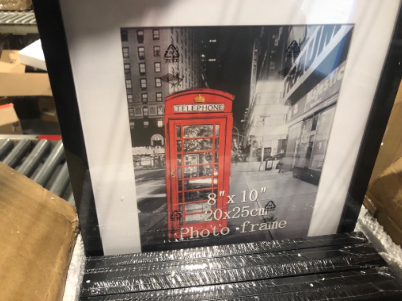 Photo 1 of 11x14 Picture Frame Set of 9, Black Frames for Photos 8x10 with Mat or 11x14 Without Mat, Table Top and Wall Mounting Decor