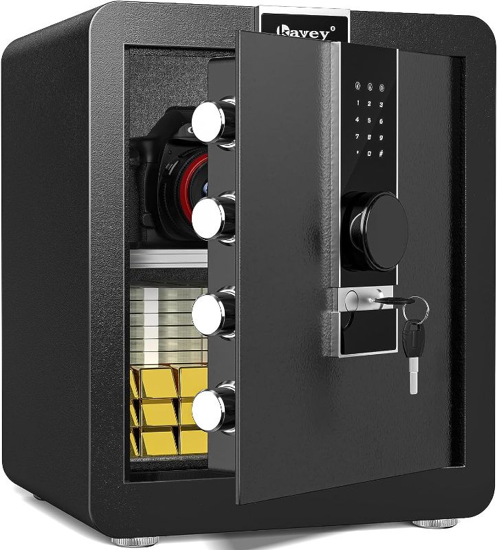Photo 1 of 
Roll over image to zoom in






10 VIDEOS

Kavey 2.0 Cub Fireproof Safe Box, Money Safe with Hidden Compartment and Dual Alarm System, Home Safe with LCD Touch Screen and Mute Function, Safe for Money Documents Valuable