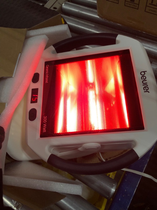Photo 3 of Beurer IL50 Infrared Heat Lamp, Red Light Heat Device (Portable), for Muscle Pain and Pain Relief, for Cold Relief, Improves Blood Circulation, 300W, Safety-Features