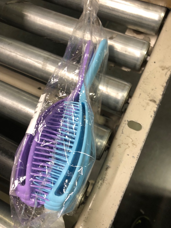 Photo 3 of 2 Pieces Detangling Brush for Afro America/African Hair Textured 3a to 4c Kinky Wavy/Curly/Coily/Wet/Dry/Oil/Thick/Long Hair, Knots Detangler Easy to Clean (Green, Purple)
