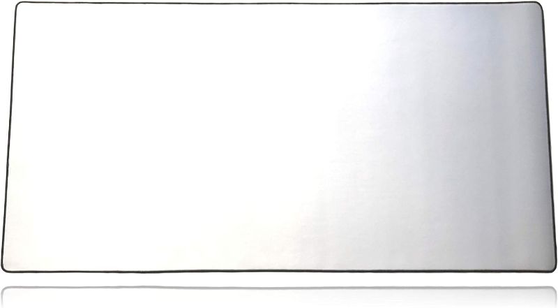 Photo 1 of Mega Size Gaming Mouse Pad - Anti Slip Rubber Base - Stitched Edges - Large Desk Mat - 48" x 24" x 0.16" (Mega, All White/No Logo) Mega All White