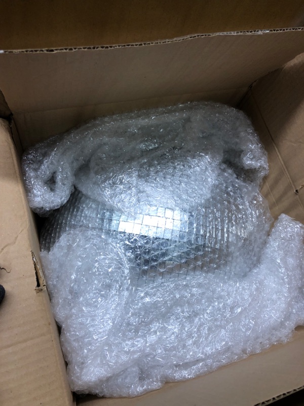 Photo 1 of 4 pack Large Disco Ball Silver Hanging Disco Balls Reflective Mirror Ball Ornament for Party Holiday Wedding Dance and Music Festivals Decor Club Stage Props (12 Inch, 8 Inch, 6 Inch, 4 Inch)