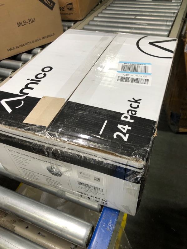 Photo 1 of Amico 24 Pack 5/6 inch 5CCT LED Recessed Lighting, Dimmable, 12.5W=100W, 950LM, 2700K/3000K/4000K/5000K/6000K Selectable, Retrofit Can Lights with Baffle Trim, IC & Damp Rated - ETL & FCC Certified