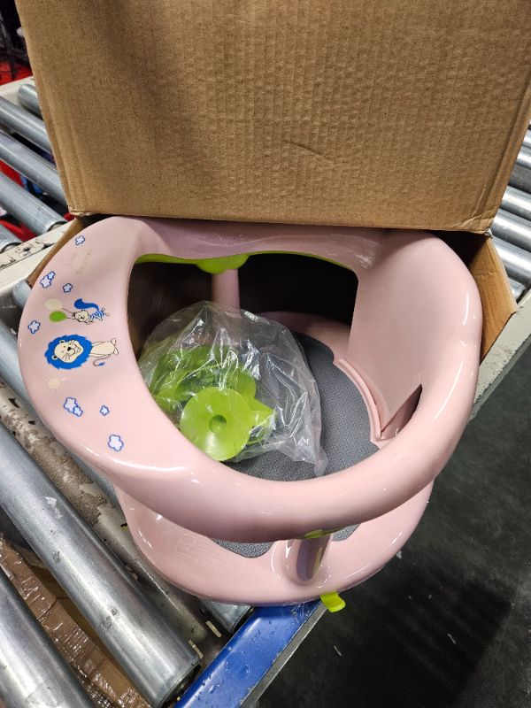 Photo 1 of Baby Bath Seat for Babies 6 Months & Up/Integrated Non-Slip Mat/Infant Bath Seat Ring for Sitting Up in The Tub with Suction Cups (Pink)
