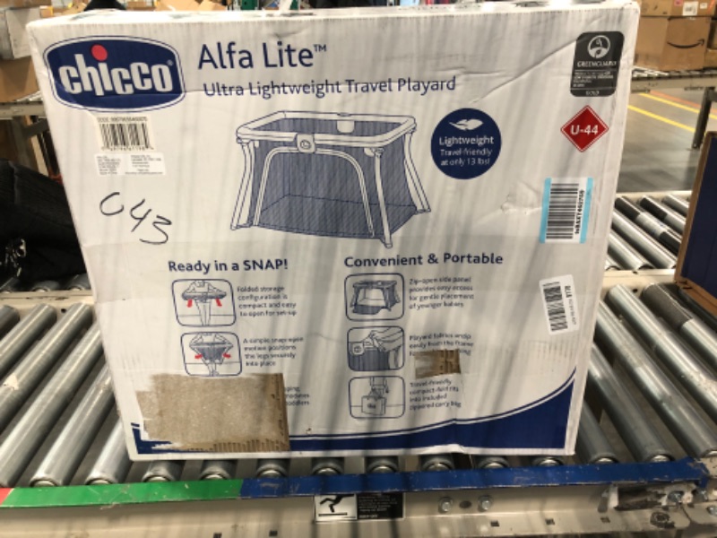 Photo 2 of Chicco Alfa Lite® Lightweight Travel Playard, Portable Playpen for Babies and Toddlers, Snap-Open/Compact Fold Design,13 lbs., Baby Travel Essential | Midnight/Navy