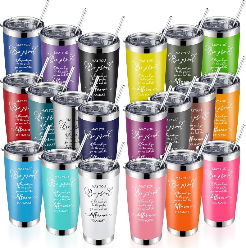 Photo 1 of  48 Pcs Thank You Gifts May You Be Proud Tumbler Cup 20 oz Stainless Steel Insulated Inspirational Coworker Mug with Lids for Women Employee Teacher