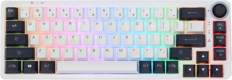 Photo 1 of EPOMAKER Theory TH68 Pro 65% 67 Keys RGB Hotswap Programmable Bluetooth 5.0/2.4Ghz Wireless/USB-C Wired Triple Modes Mechanical Gaming Keyboard with Rotary Knob for Win/Mac (Sea Salt Switch)
