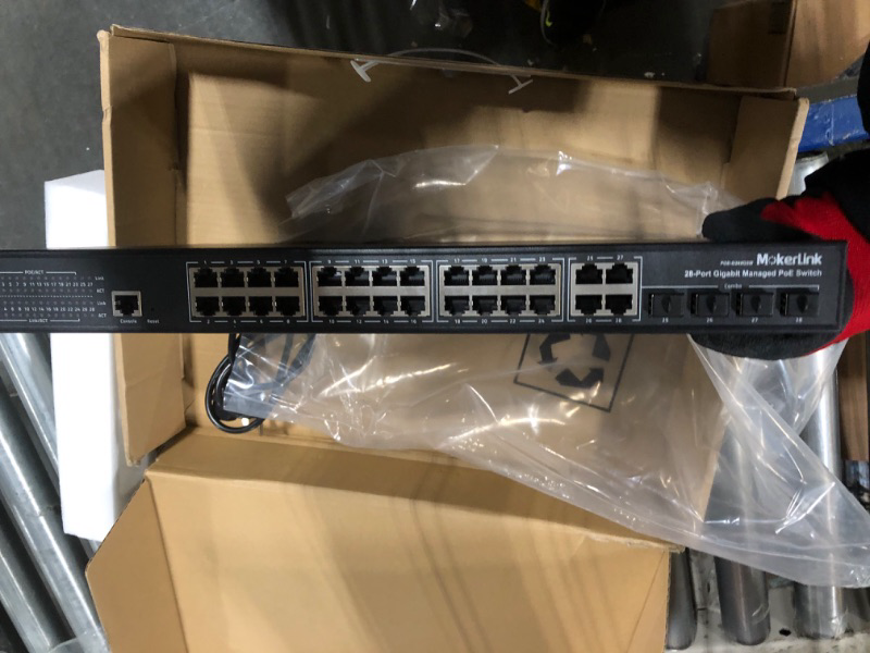 Photo 8 of MokerLink 24 Port PoE Gigabit Managed Switch, 4 GE Uplink, 4 Combo SFP, 300W IEEE802.3af/at, L2+ Smart Managed, Rackmount Fanless, PoE QoS Vlan IGMP and Static Routing Managed 28G POE Managed