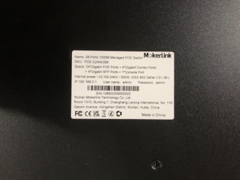 Photo 5 of MokerLink 24 Port PoE Gigabit Managed Switch, 4 GE Uplink, 4 Combo SFP, 300W IEEE802.3af/at, L2+ Smart Managed, Rackmount Fanless, PoE QoS Vlan IGMP and Static Routing Managed 28G POE Managed