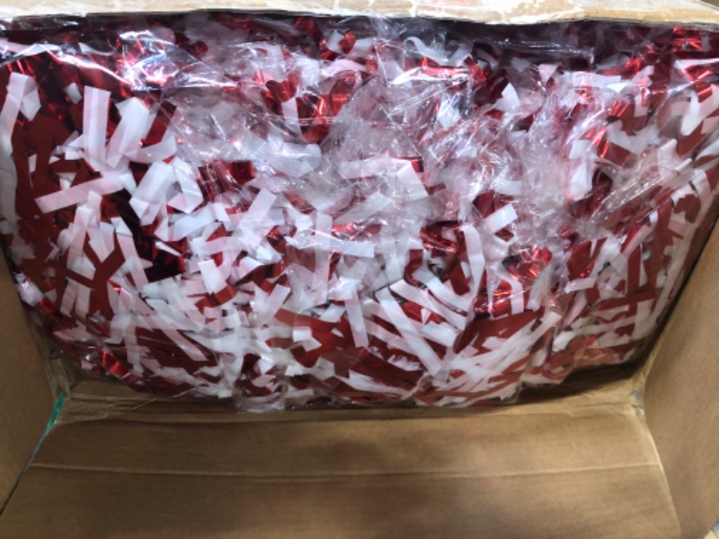 Photo 2 of 100Pcs Metallic Cheerleading Pom Poms with Baton Handle Cheerleader Pompom Foil Cheer Pom Poms 30g Cheering Squad Hand Flowers for Kids Adults Team Spirit Sports Party Cheering (Red and White)