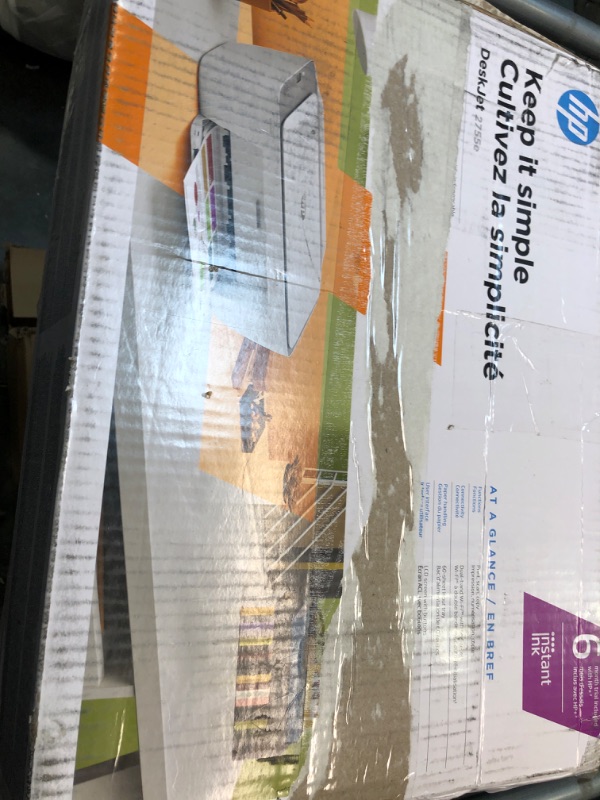 Photo 2 of HP DeskJet 2755e Wireless Color All-in-One Printer with bonus 6 months Instant Ink (26K67A), white