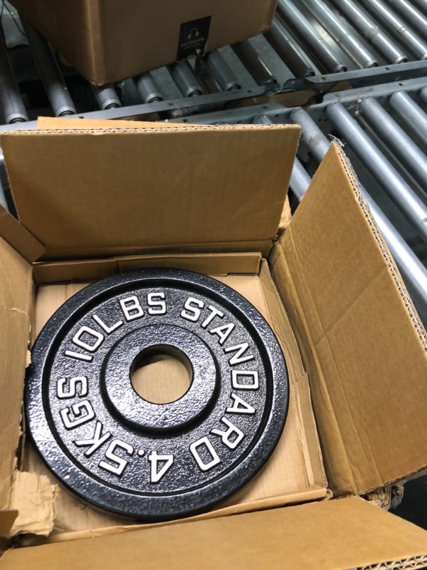 Photo 2 of AboveGenius Cast Iron 2-Inch Olympic Plate Weight Set for Strength Training, Weightlifting and Crossfit in Home & Gym