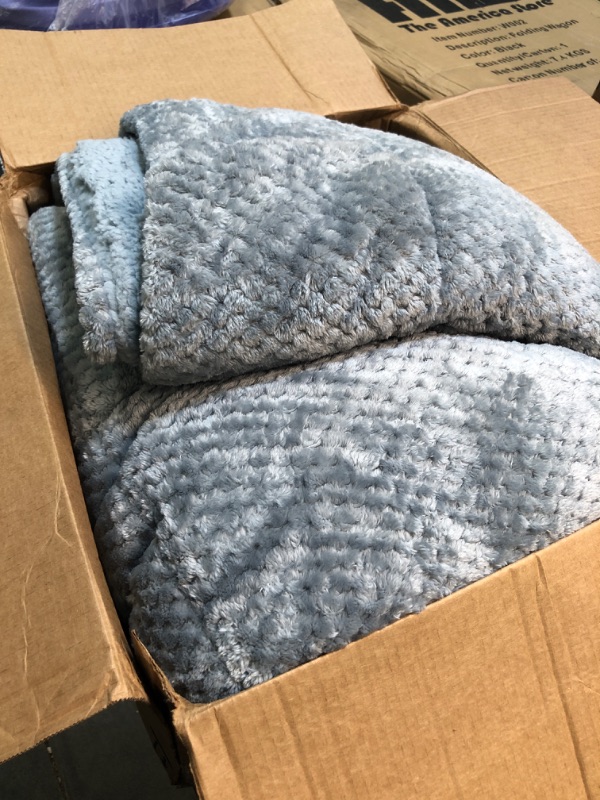 Photo 2 of ***USED*** Fleece Throw Blanket, Throw Size Fuzzy Throw Blanket for Couch Sofa Soft Warm Cozy Furry Decorative Thick Blankets & Throws for Bed Couch (Blue, EXTRA LARGE)