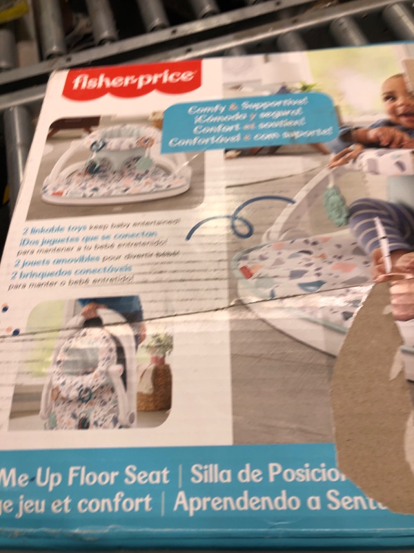 Photo 1 of Fisher-Price Portable Baby Chair Sit-Me-Up Floor Seat With Developmental Toys & Machine Washable Seat Pad, Pacific Pebble