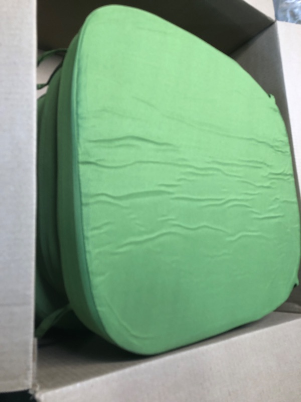 Photo 3 of idee-home Outdoor Chair Cushions Set of 4, Waterproof Patio Furniture Cushions with Ties, Thick Outdoor Cushion Seat Cushion Dining Chair Cushions 17" x 16" x 3" Indoor Chair Pads Green 17" x 16" x 3"?4 Pack) Green