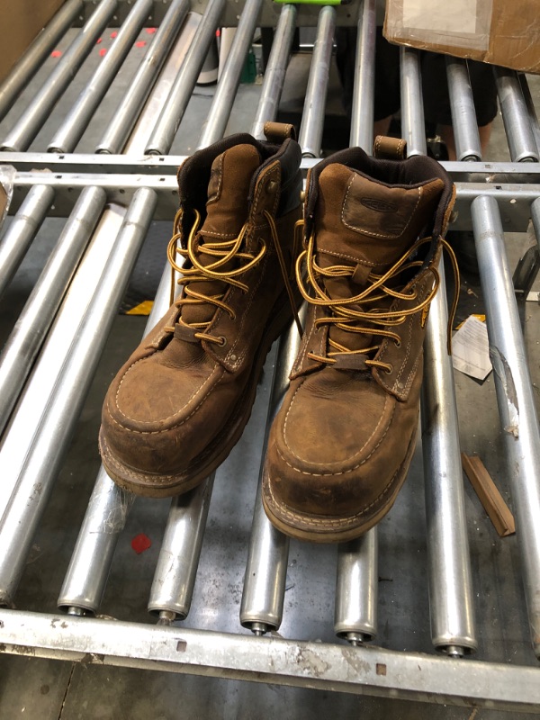 Photo 2 of KEEN Utility Men's Cincinnati 6" Composite Toe Waterproof Wedge Work Boots 7 Tuscan Red/Sandshell