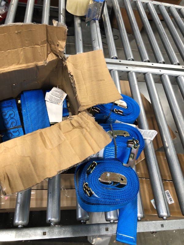 Photo 2 of VULCAN Logistic Strap for E Track - Ratchet Style - 20 Foot - 6 Pack - Blue - 1,333 Pound Safe Working Load