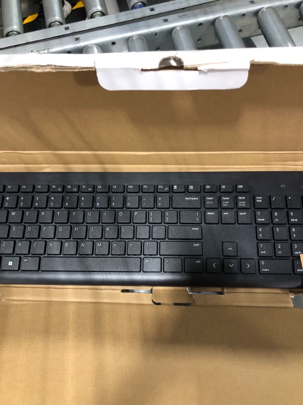 Photo 3 of Dell Wireless Keyboard and Mouse - KM3322W, Wireless - 2.4GHz, Optical LED Sensor, Mechanical Scroll, Anti-Fade Plunger Keys, 6 Multimedia Keys, Tilt Leg - Black