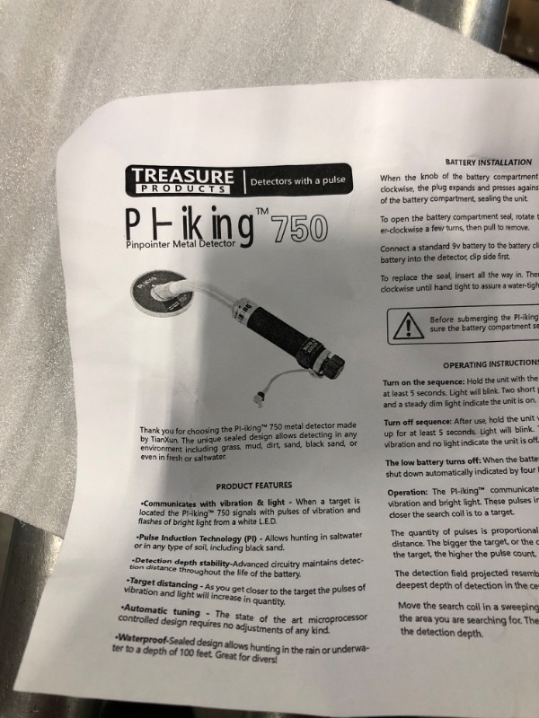 Photo 4 of 750 Underwater Metal Detector with Vibration and LCD Detection Indicator - PI Waterproof Probe Pulse Induction Technology Metal Detector Handheld Targeting Pinpointer