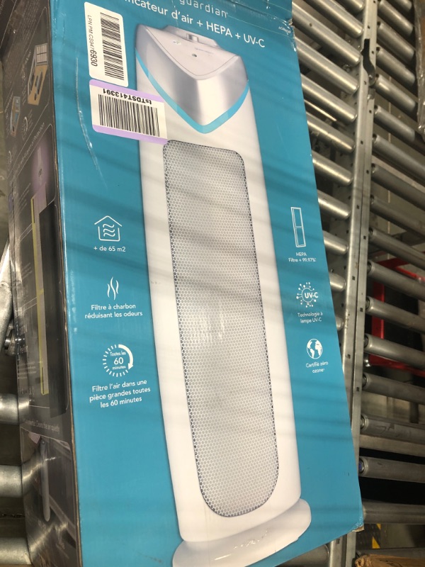 Photo 1 of GermGuardian Air Purifier with HEPA 13 Filter, Removes 99.97% of Pollutants, Covers Large Room up to 743 Sq. Foot Room in 1 Hr, UV-C Light Helps Reduce Germs, Zero Ozone Verified, 22”, White, AC4825W 1PK White
