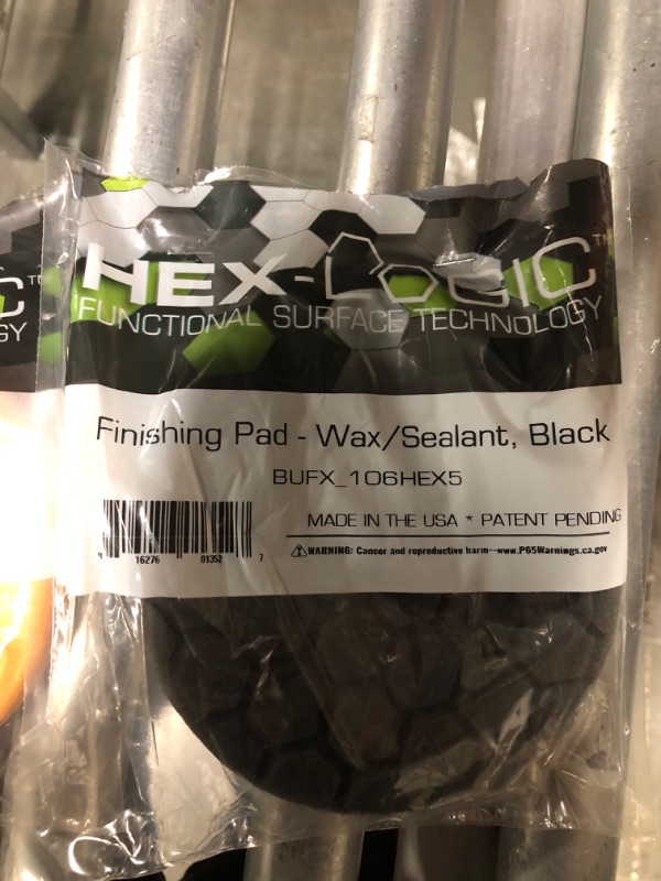 Photo 2 of Chemical Guys BUFX_102_HEX5 Hex-Logic Medium-Heavy Cutting Pad & Finishing Pad - Wax/Seal - Black
