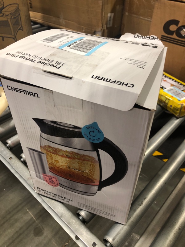 Photo 1 of ******MISSING THE  360° Swivel Base******Chefman Electric Kettle w/Temperature Control, Removable Tea Infuser, 5 Presets LED Indicator Lights, BPA Free, Stainless Steel, 1.8 Liters Temperature Control Stainless