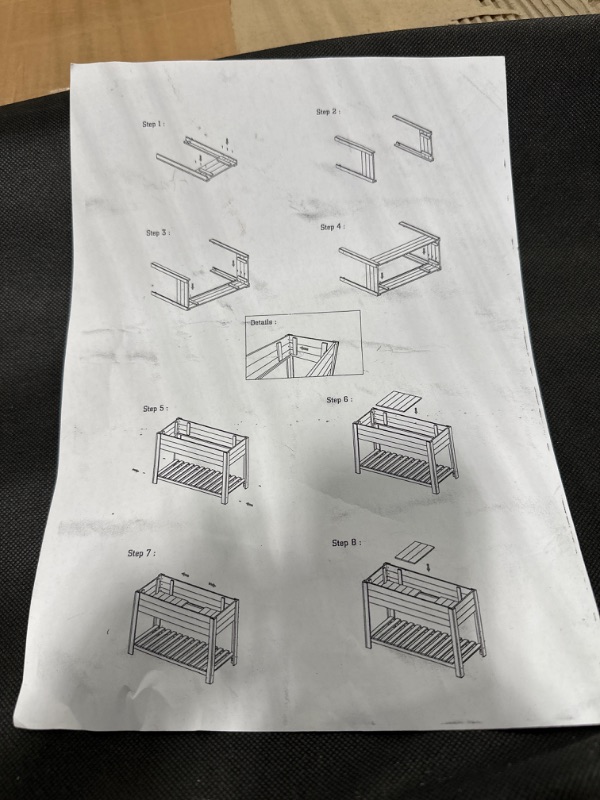 Photo 1 of Agitree Raised Garden Bed with Detachable Legs, 35 * 19 * 31in, 1-Piece Spliceable Elevated Wood Raised Garden Bed for Outdoor Plant, Backyard