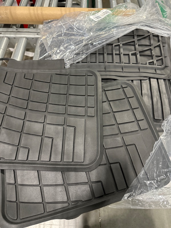 Photo 3 of FH Group Automotive Floor Mats - Heavy-Duty Rubber Floor Mats for Cars, Universal Fit Full Set, Climaproof Floor Mats, Trimmable Floor Mats for Most Sedan, SUV, Truck Floor Mats Black