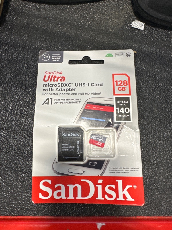 Photo 1 of SanDisk 128GB Ultra microSDXC UHS-I Memory Card with Adapter - Up to 140MB/s, C10, U1, Full HD, A1, MicroSD Card - SDSQUAB-128G-GN6MA New Generation 128GB 

*OPENED PACKAGE*