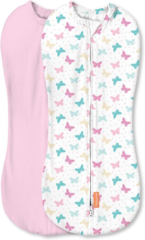 Photo 1 of SwaddleMe by Ingenuity Pod - 2-Pack, Size Newborn, for Ages 0-2 Months, 5-12 Pounds, Up to 26 Inches Long, No-Wrap Zip-Up Baby Swaddle