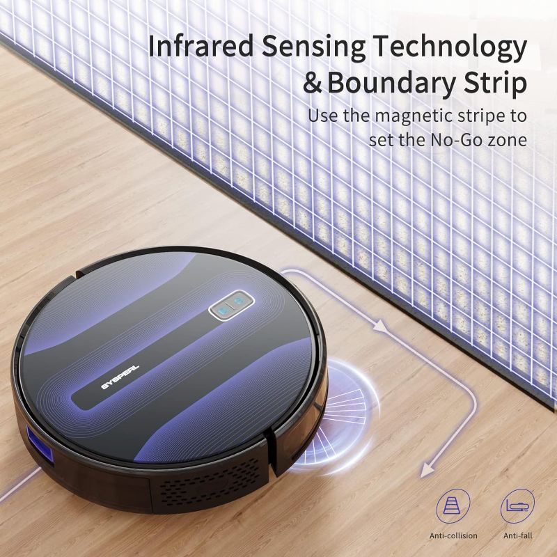 Photo 1 of Sysperl Robotic Vacuum with Strong Suction & AI Roaming
