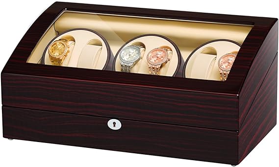 Photo 1 of JQUEEN Six Automatic Watch Winder with 7 Extra Storages Spaces, Quiet Mabuchi Motors
