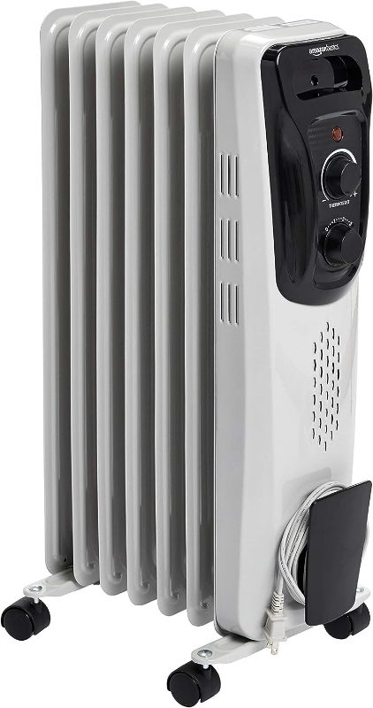 Photo 1 of Amazon Basics Indoor Portable Radiator Heater, 1500 W, White
