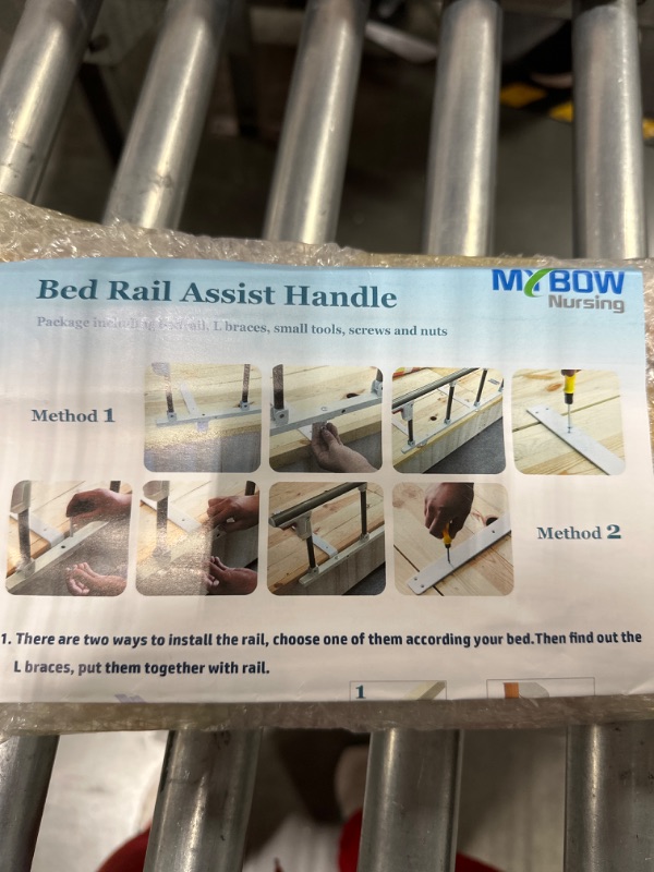 Photo 3 of Bed Rails for Elderly Adults Guard Railing Bed Side Rail Medical Safety Bed Assist Bar for Seniors Bedside Handle Cane Hospital College Dorm Collapsible Bed Rail Metal Fall Protector Home Care Devices
