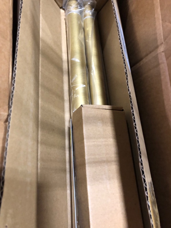 Photo 3 of 2 Pack Gold Curtain Rod for Window 28-48’’(2.3-4ft), YNL Adjustable Heavy Duty Curtain Rod with Cap Finials, Modern Drapery Rod Window Curtain Rod, Long Gold Curtain Rod Gold 28-48 inch | 2 Pack