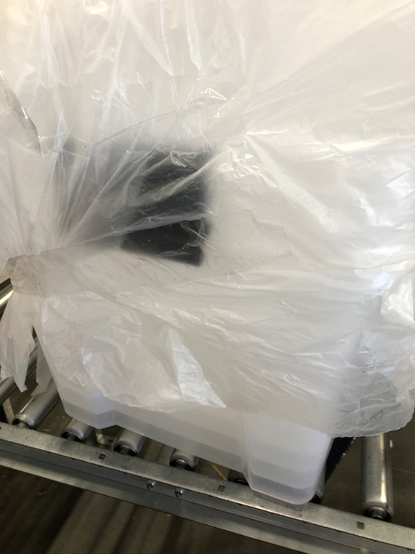 Photo 1 of Farmoon 70 Quart Clear Storage Bin, Large Plastic Stackable Box/Cotainer with Lid and Black Handle, 4 Packs 8006