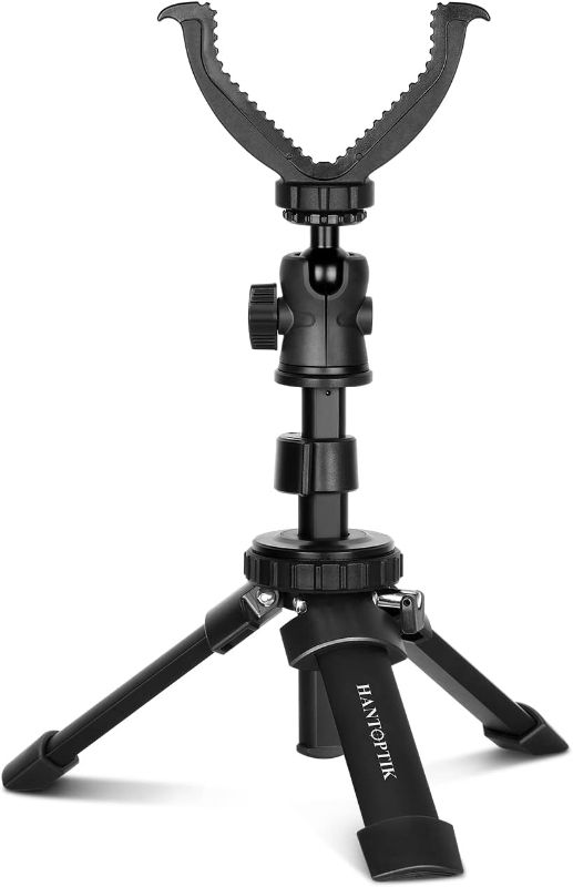 Photo 1 of 
Hantoptik Portable Shooting Tripod 11-19" Rapid Rifle Rest with Height Adjustment, Aluminum Lightweight Shooting Stand with 360° Ball Head Rotate V Yoke