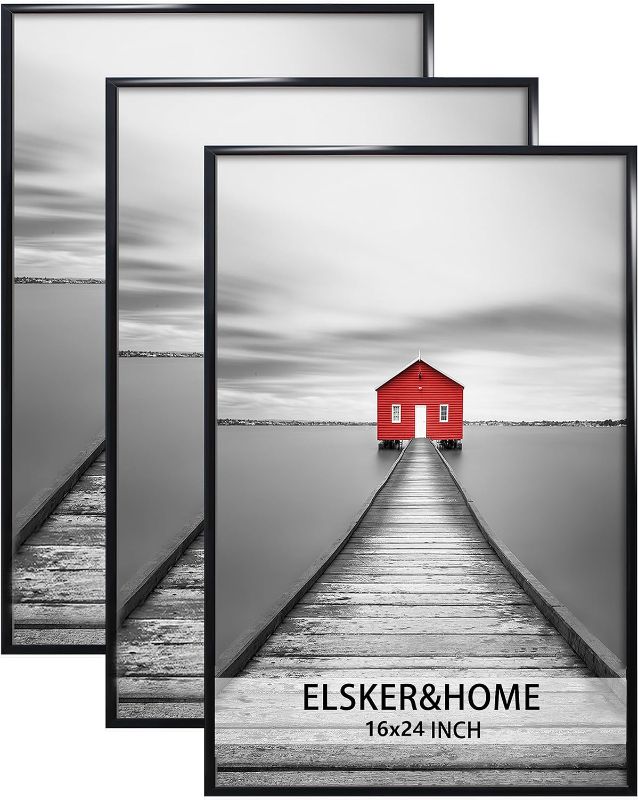 Photo 1 of 
ELSKER&HOME 16x24 Poster Frame 3 Pack, Black Picture Frame for Horizontal or Vertical Wall Mounting, Durable and Scratch-proof