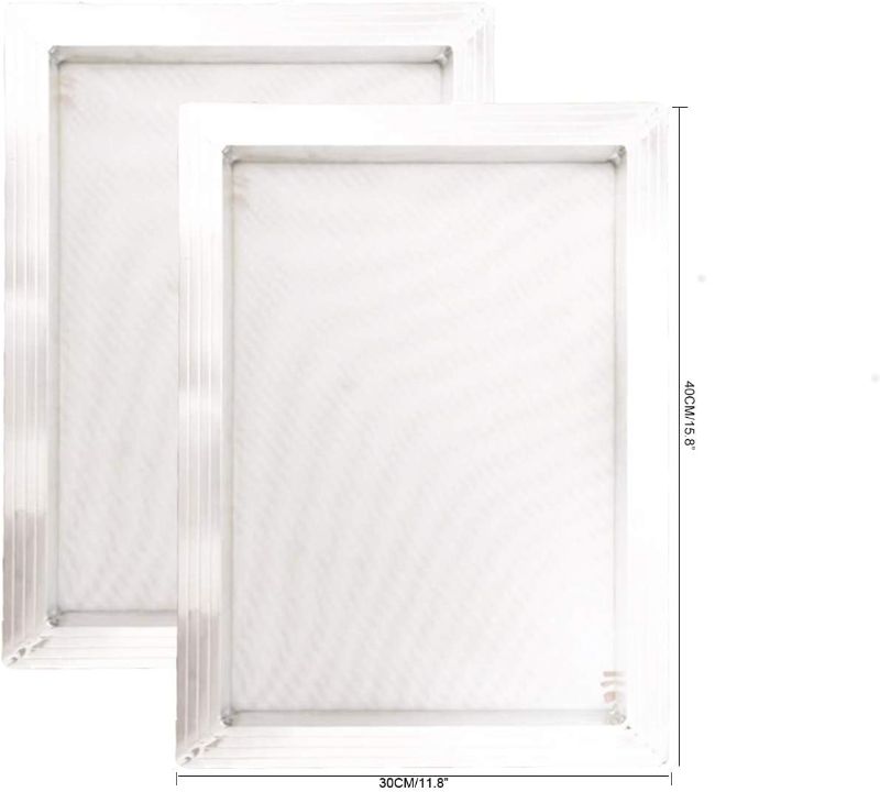 Photo 1 of 2 Pack Aluminum Silk Screen Printing Screens 12 x 16 Inch Frame-160 White Mesh