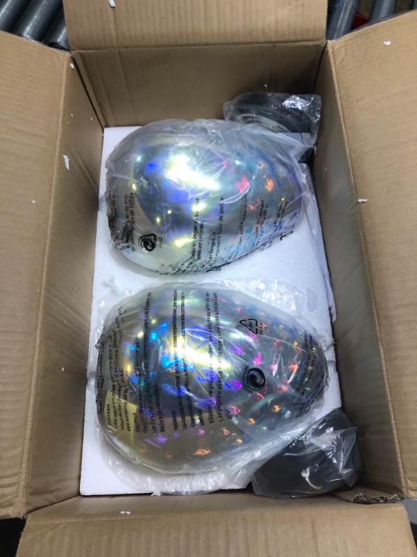 Photo 1 of 3D Glass Pendant Light, Modern Kitchen Pendant Lighting with Colored Hammered Shade, 3D Reflection Glass Hanging Pendant Ceiling Light Fixture for Living Room Bedroom Island Bar, 8in Chrome,2 Pack 1-Light,?shade: 7.8 in (2 pack)