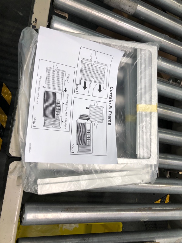 Photo 3 of Powrocket Window AC Side Panel with Frame Set,Air Conditioner Accordion Filler Curtain Replacement Kit,Fits Most 5000 BTU Window Air Conditioner Units,White White,5000 Btu