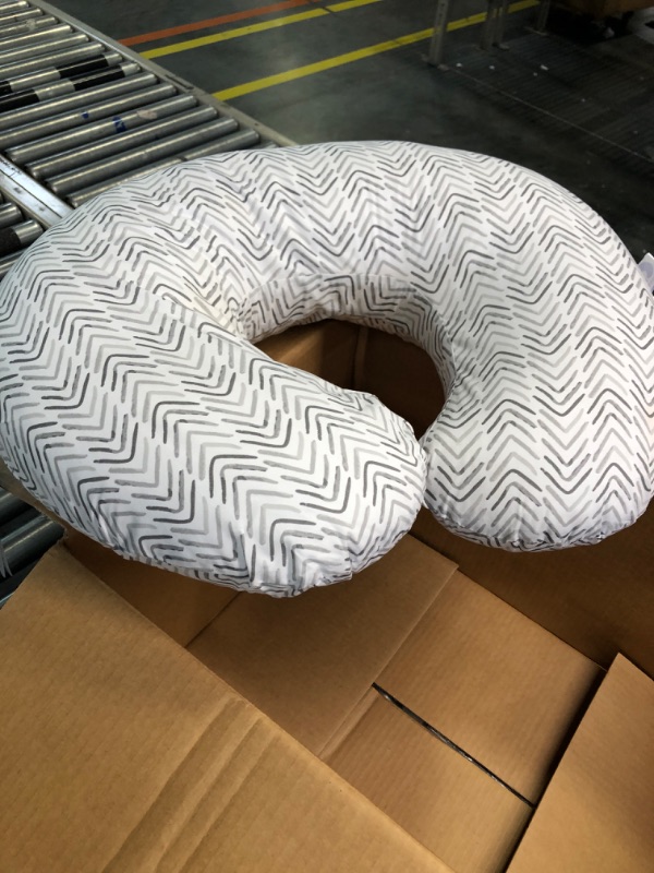 Photo 1 of Boppy Nursing Pillow Original Support, Gray Cable Stitches, Ergonomic Nursing Essentials for Bottle and Breastfeeding, Firm Fiber Fill, with Removable Nursing Pillow Cover, Machine Washable