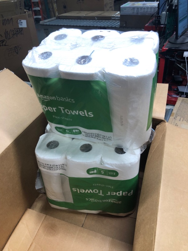 Photo 3 of Amazon Basics 2-Ply Paper Towels, Flex-Sheets, 150 Sheets per Roll, 12 Rolls (2 Packs of 6), White (Previously Solimo) 6 Count (Pack of 2)