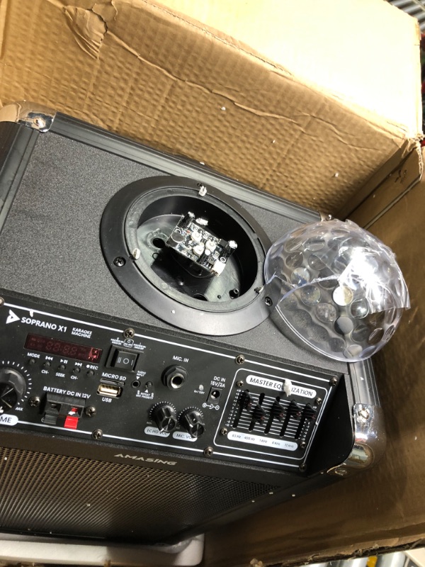 Photo 1 of MASINGO Karaoke Machine for Adults & Kids with 2 UHF Wireless Microphones - Portable Singing PA Speaker System w/ Two Bluetooth Mics, Party Lights, Lyrics Display Holder & TV Cable - Soprano X1 Black