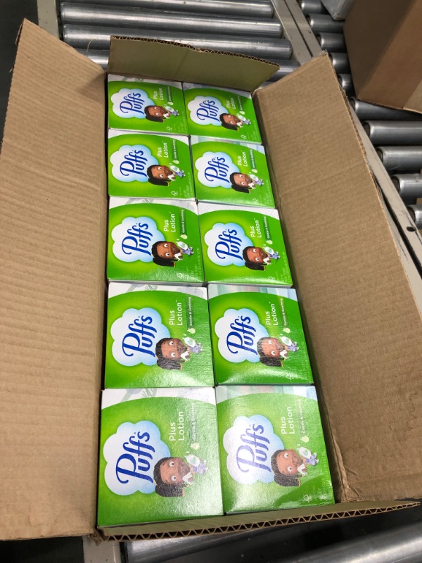 Photo 3 of 10 pack Puffs Plus Lotion Facial Tissues (1 Cube, 56 per Box)