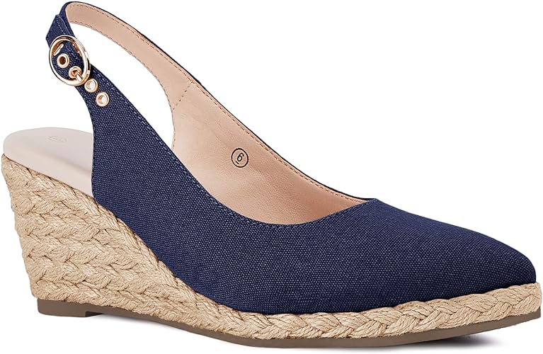 Photo 1 of Juliet Holy Womens Wedge Sandals Espadrilles Closed Toe Slingback Buckle Strap Comfortable Casual Summer Platforms 7.5 US