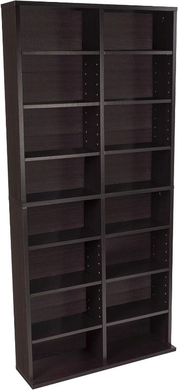 Photo 1 of Atlantic Oskar Adjustable Media Cabinet - Holds 464 CDs, 228 DVDs or 276 Blu-rays, 12 Adjustable and 4 fixed shelves PN in Espresso