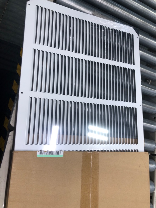 Photo 3 of 24" X 16" Steel Return Air Grilles - Sidewall and Ceiling - HVAC Duct Cover - White [Outer Dimensions: 25.75"w X 17.75"h] 24 X 16 