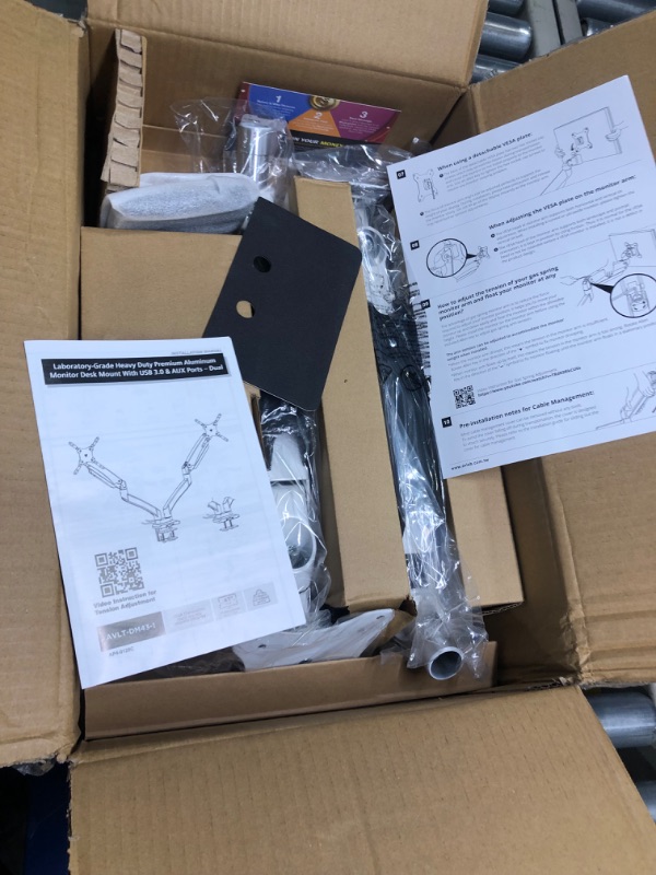 Photo 1 of AVLT Dual Monitor Arm and Reinforcement Plate